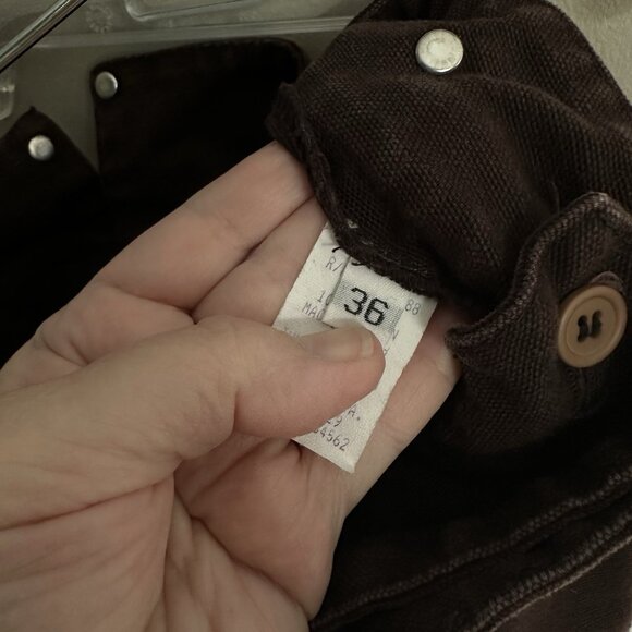 vintage WAH MAKER frontier pants trousers canvas western back buckle brown 36 - Picture 1 of 9